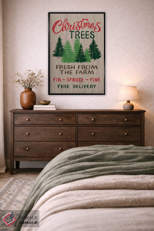 تابلو دکوراتیو کریسمس روستایی اثر لیزا وایت باتن - D4B