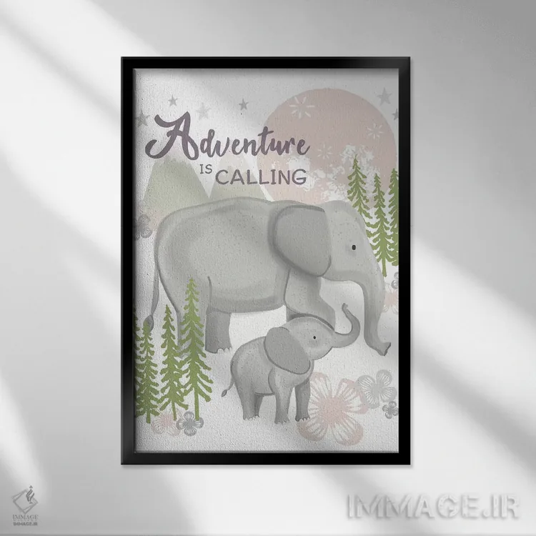 تابلو دکوراتیو کودک فراتر از ستارگان ۵ اثر لیزا وایت باتن - نمای قابدار مشکی