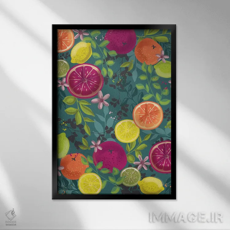 تابلو دکوراتیو آشپزخانه محصولات خانگی ۴ اثر لیزا وایت باتن - نمای قابدار مشکی