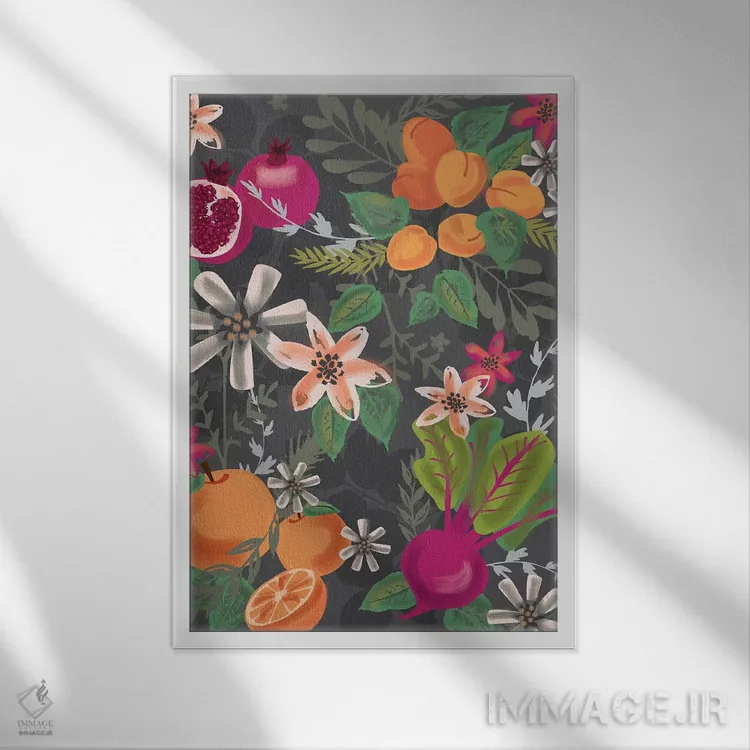 تابلو دکوراتیو آشپزخانه محصولات خانگی ۲ اثر لیزا وایت باتن - نمای قابدار سفید