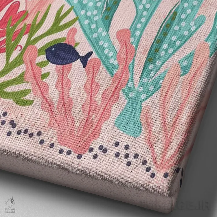 تابلو دکوراتیو حال و هوای تابستانی اثر لیزا وایت باتن - نمای نزدیک بافت بوم