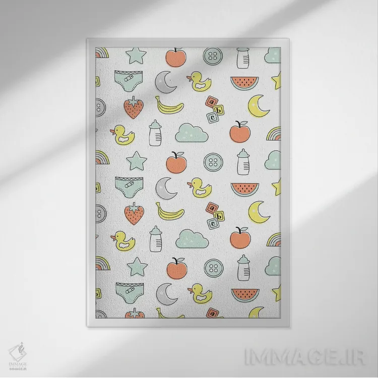 تابلو دکوراتیو آفتاب کوچولو ۴ اثر لیزا وایت باتن - نمای قابدار سفید