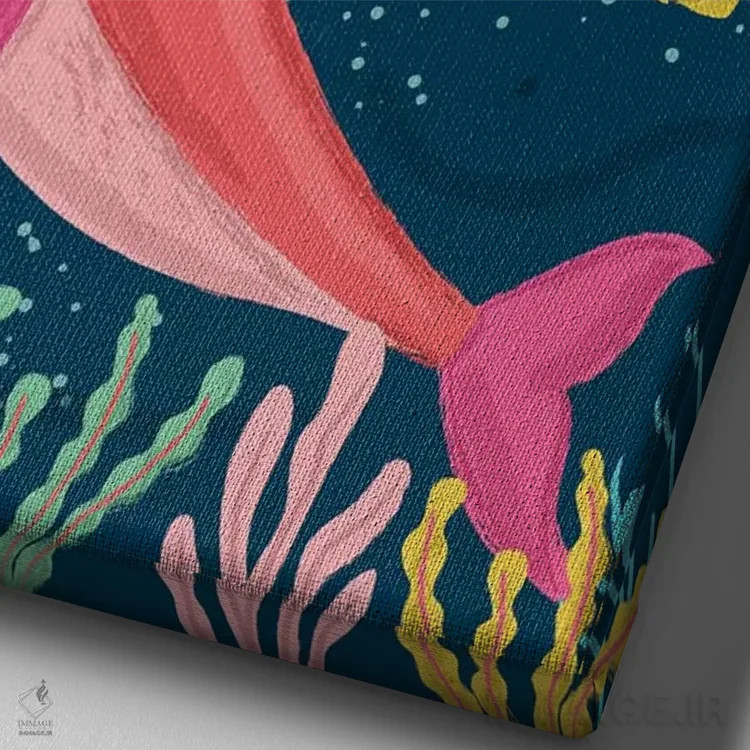 تابلو دکوراتیو زیر دریا؛ ساحلی و دریانوردی ۱ اثر لیزا وایت باتن - نمای نزدیک بافت بوم