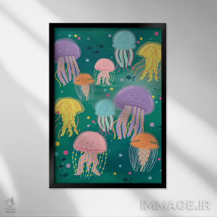 تابلو دکوراتیو زیر دریا؛ ساحلی و دریانوردی ۲ اثر لیزا وایت باتن - نمای قابدار مشکی