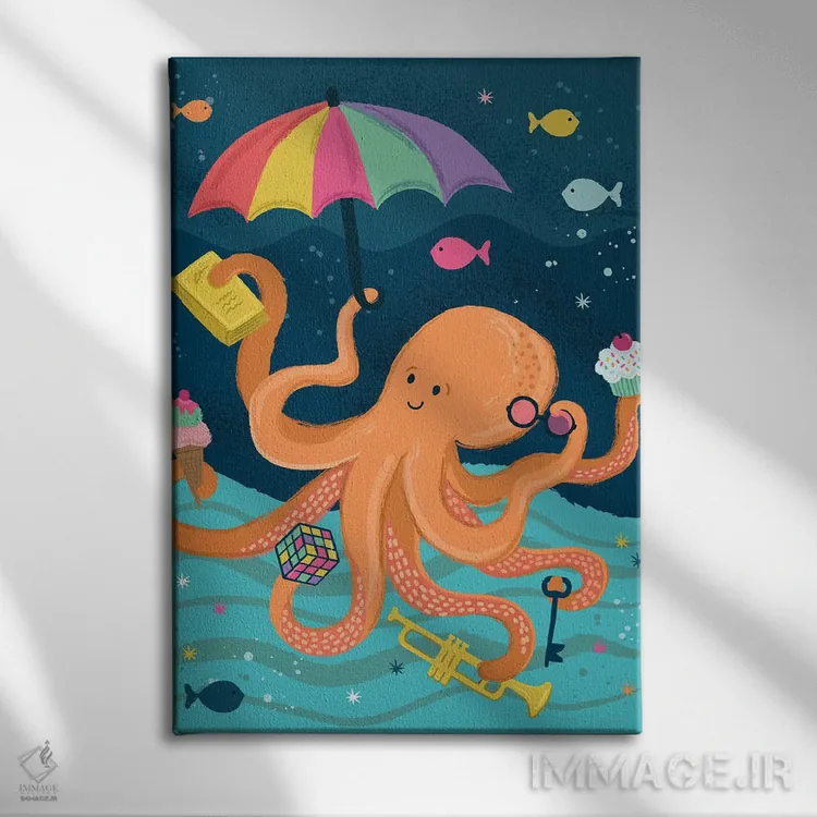 تابلو دکوراتیو زیر دریا؛ ساحلی و دریانوردی ۳ اثر لیزا وایت باتن - نمای روبهرو روی دیوار