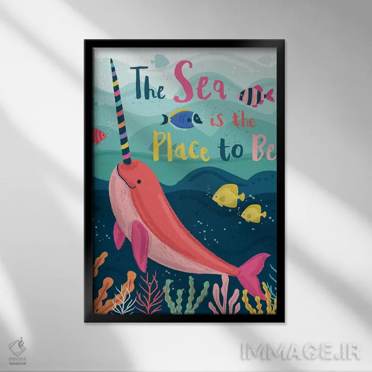 تابلو دکوراتیو زیر دریا؛ ساحلی و دریانوردی ۱ اثر لیزا وایت باتن - نمای قابدار مشکی