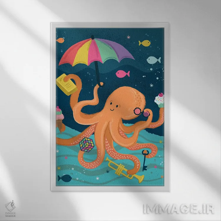 تابلو دکوراتیو زیر دریا؛ ساحلی و دریانوردی ۳ اثر لیزا وایت باتن - نمای قابدار سفید