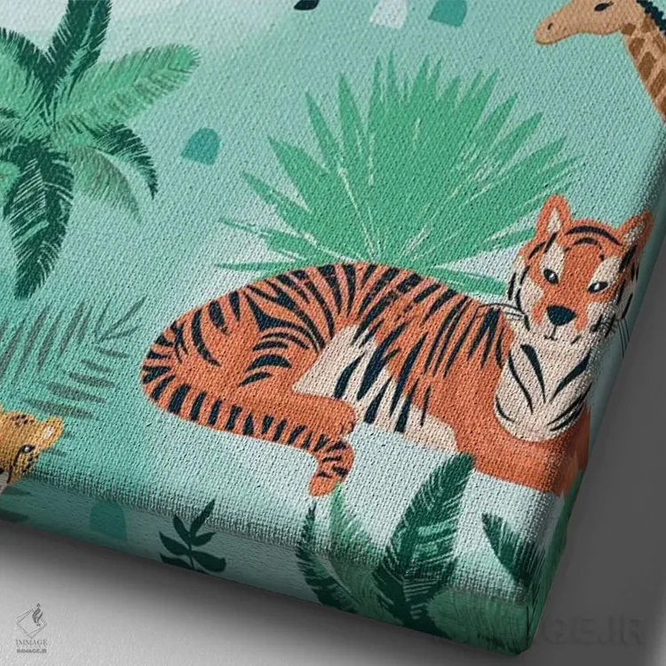 تابلو دکوراتیو ساوانای جنگلی هرروزه ۱ اثر لیزا وایت باتن - نمای نزدیک بافت بوم