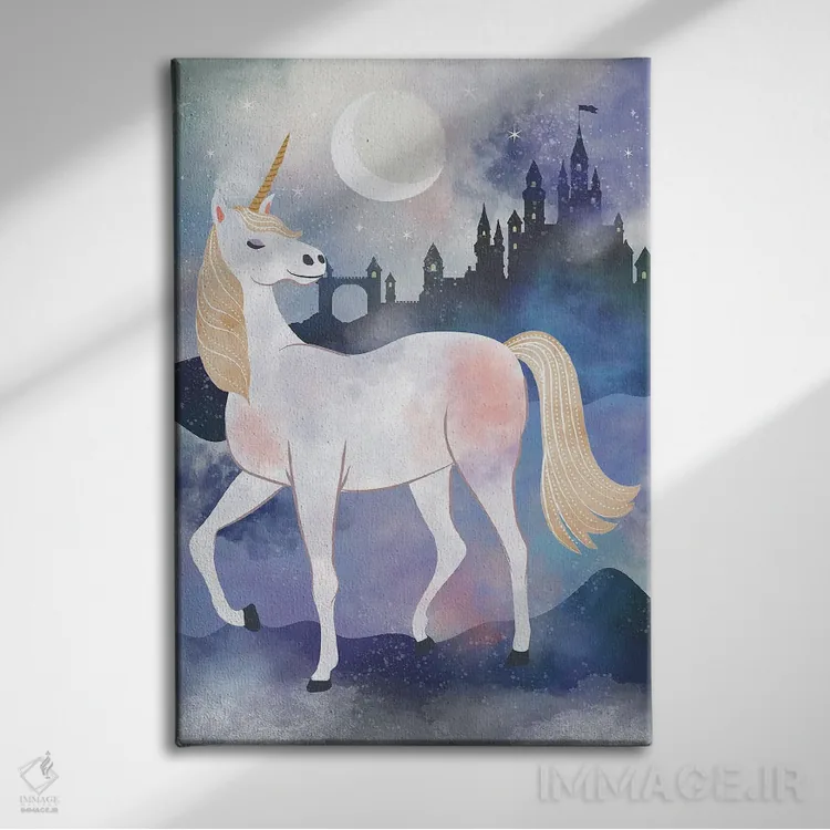 تابلو دکوراتیو تک شاخ افسون شده ۱ اثر لیزا وایت باتن - نمای روبهرو روی دیوار