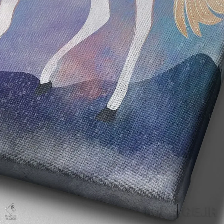 تابلو دکوراتیو تک شاخ افسون شده ۱ اثر لیزا وایت باتن - نمای نزدیک بافت بوم