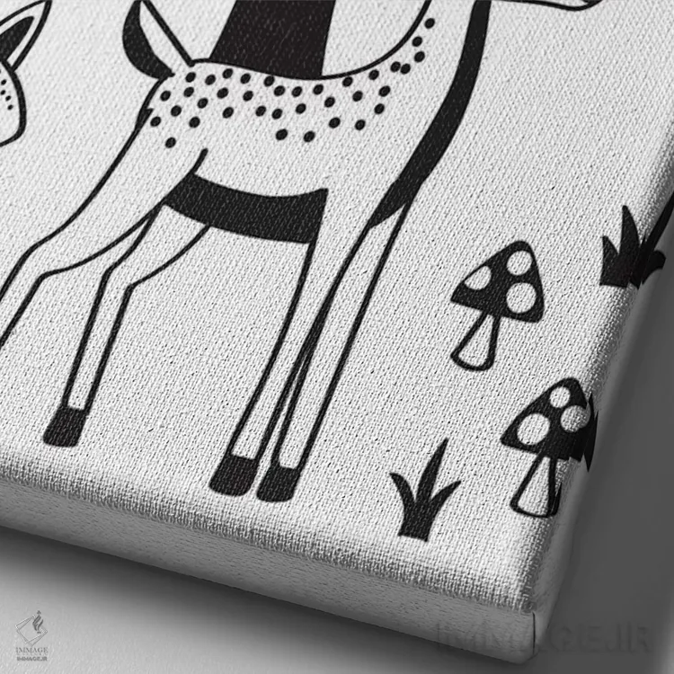 تابلو دکوراتیو جنگل نوجوانان ۱ اثر لیزا وایت باتن - نمای نزدیک بافت بوم