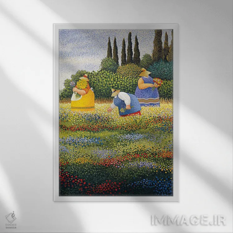 تابلو دکوراتیو گل های وحشی اثر لوول هررو - نمای قابدار سفید