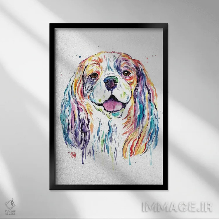 تابلو دکوراتیو کاوالیر اثر لیزا وایت هاوس - نمای قابدار مشکی