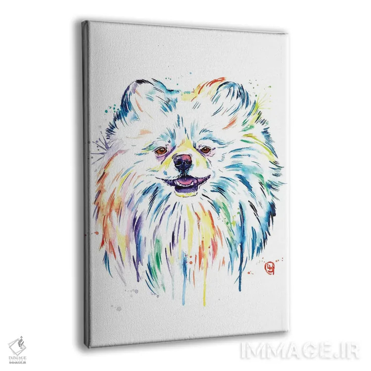 تابلو دکوراتیو پامرانین اثر لیزا وایت هاوس - نمای پرسپکتیو محصول