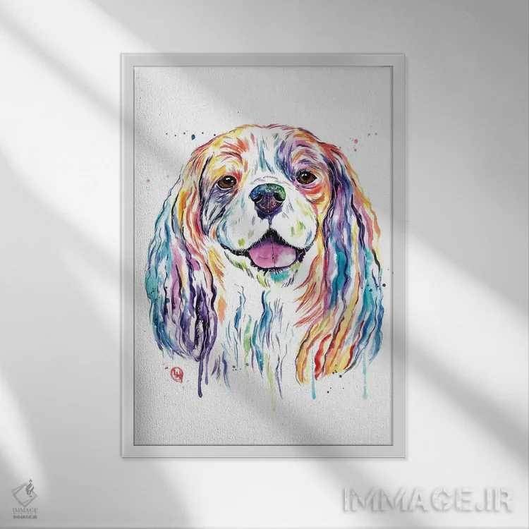 تابلو دکوراتیو کاوالیر اثر لیزا وایت هاوس - نمای قابدار سفید