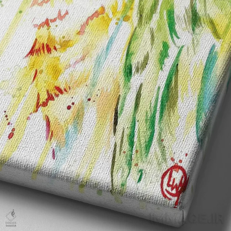 تابلو دکوراتیو طوطی اثر لیزا وایت هاوس - نمای نزدیک بافت بوم