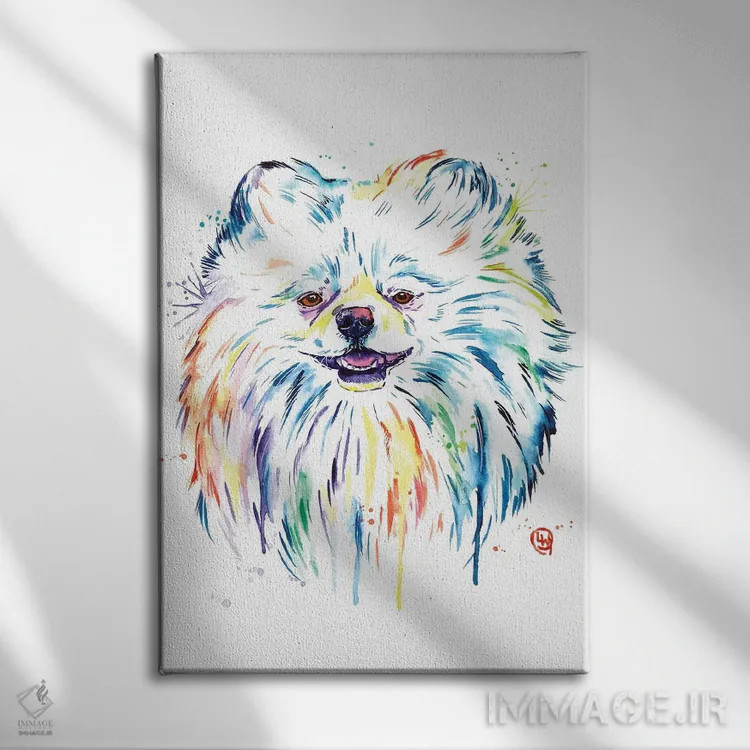 تابلو دکوراتیو پامرانین اثر لیزا وایت هاوس - نمای روبهرو روی دیوار