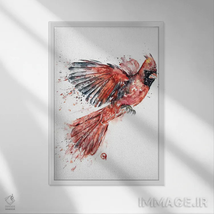 تابلو دکوراتیو کارباورال اثر لیزا وایت هاوس - نمای قابدار سفید