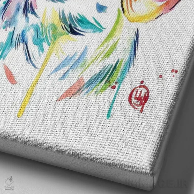 تابلو دکوراتیو بیگل دوست داشتنی اثر لیزا وایت هاوس - نمای نزدیک بافت بوم