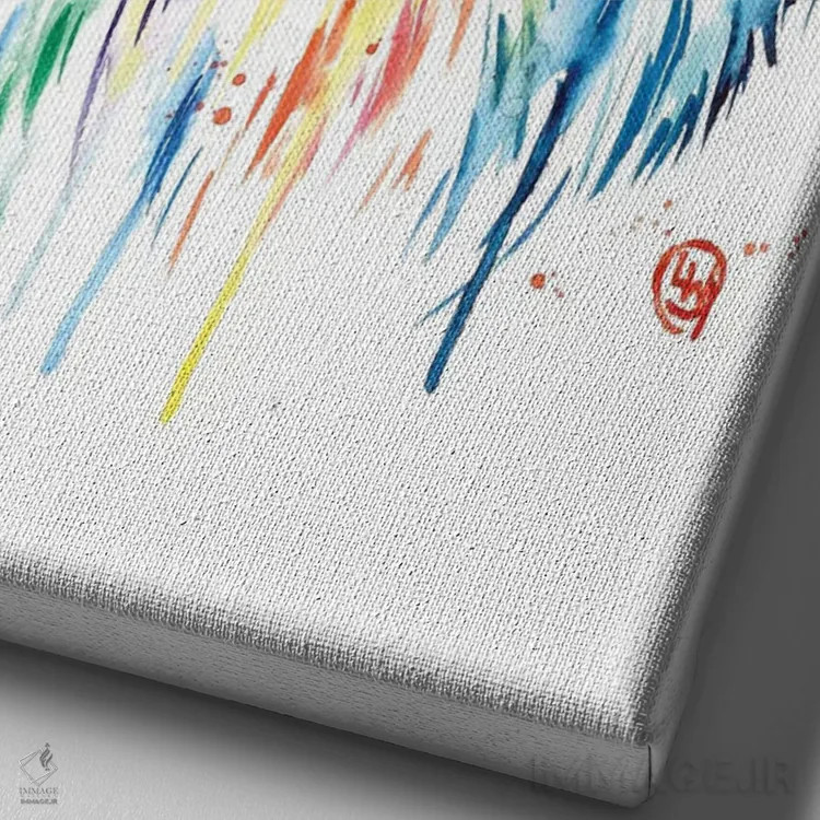 تابلو دکوراتیو پامرانین اثر لیزا وایت هاوس - نمای نزدیک بافت بوم