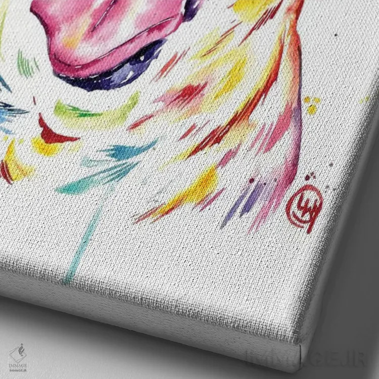 تابلو دکوراتیو پیتبول اثر لیزا وایت هاوس - نمای نزدیک بافت بوم