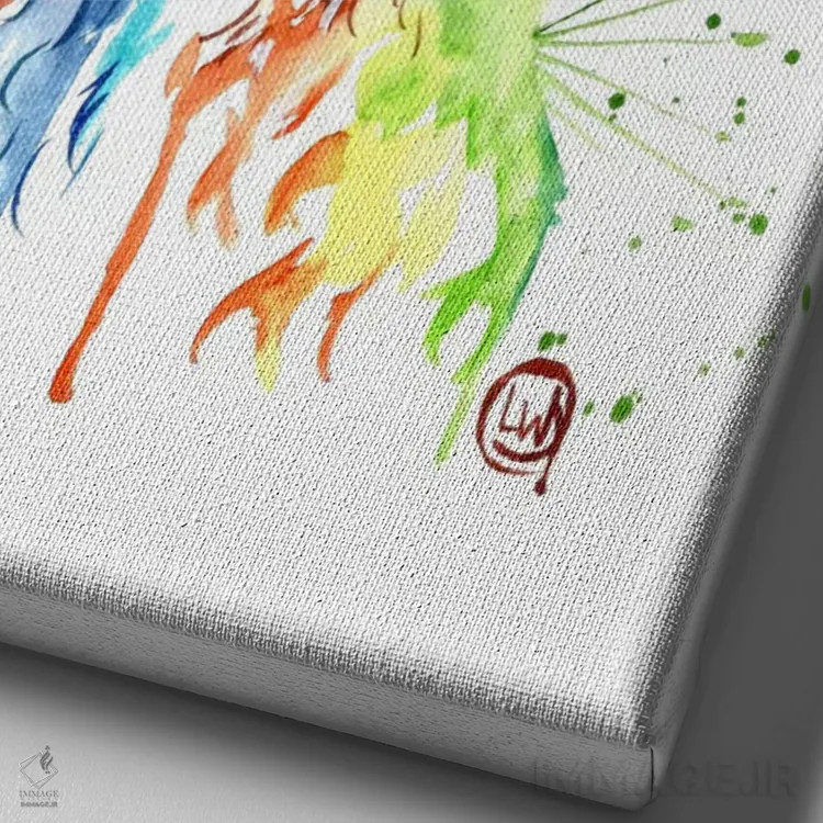 تابلو دکوراتیو طراحی یک دودل اثر لیزا وایت هاوس - نمای نزدیک بافت بوم