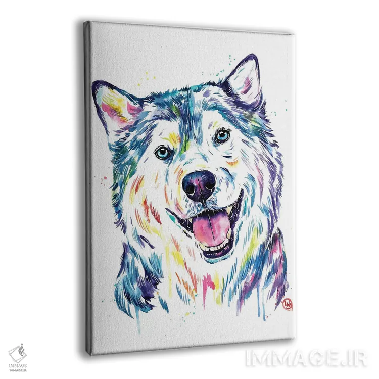 تابلو دکوراتیو هاسکی سیبری اثر لیزا وایت هاوس - نمای پرسپکتیو محصول