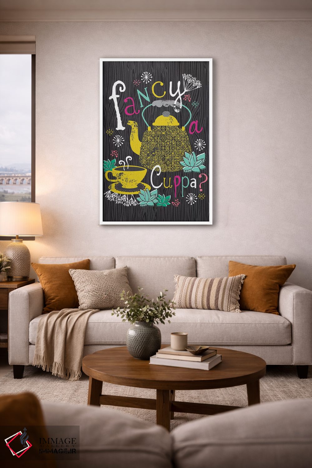تابلو دکوراتیو دوست داری یه فنجون چای بخوری؟ اثر لیزا وایت باتن - D3W