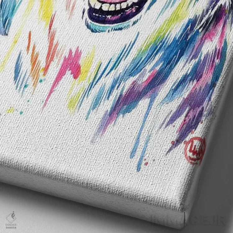 تابلو دکوراتیو هاسکی سیبری اثر لیزا وایت هاوس - نمای نزدیک بافت بوم