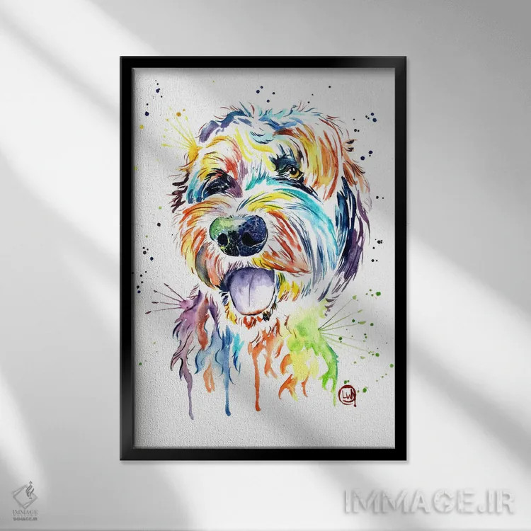 تابلو دکوراتیو طراحی یک دودل اثر لیزا وایت هاوس - نمای قابدار مشکی