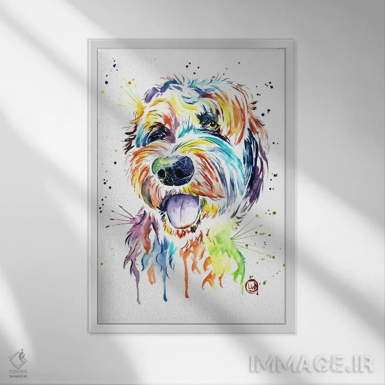 تابلو دکوراتیو طراحی یک دودل اثر لیزا وایت هاوس - نمای قابدار سفید