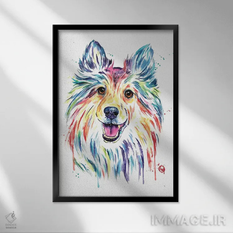 تابلو دکوراتیو شلتی اثر لیزا وایت هاوس - نمای قابدار مشکی