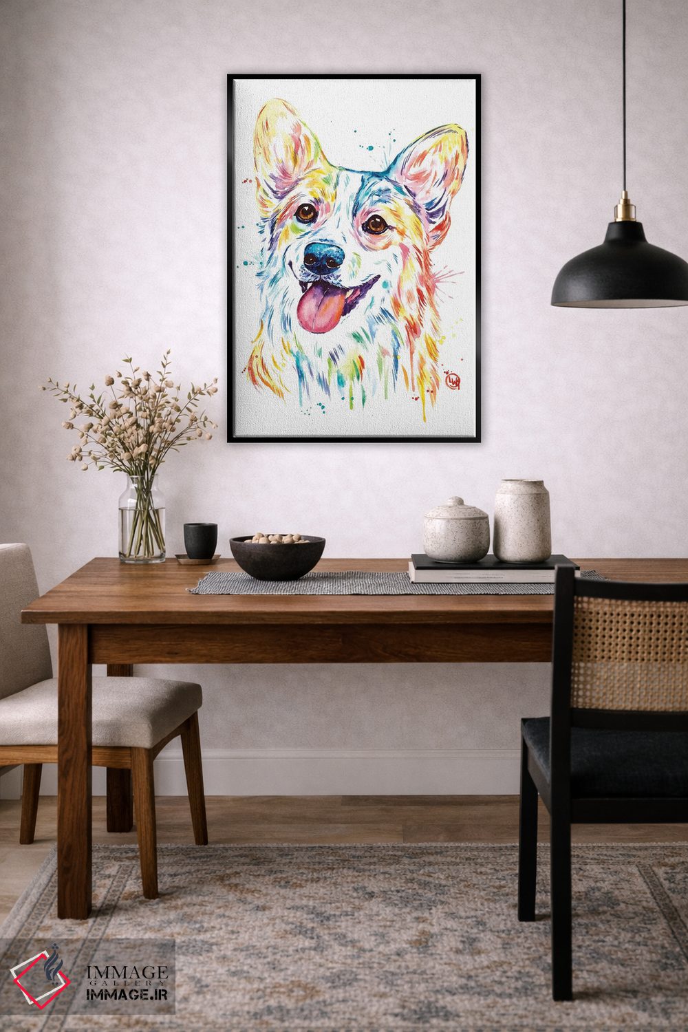 تابلو دکوراتیو کورگی اثر لیزا وایت هاوس - D5B