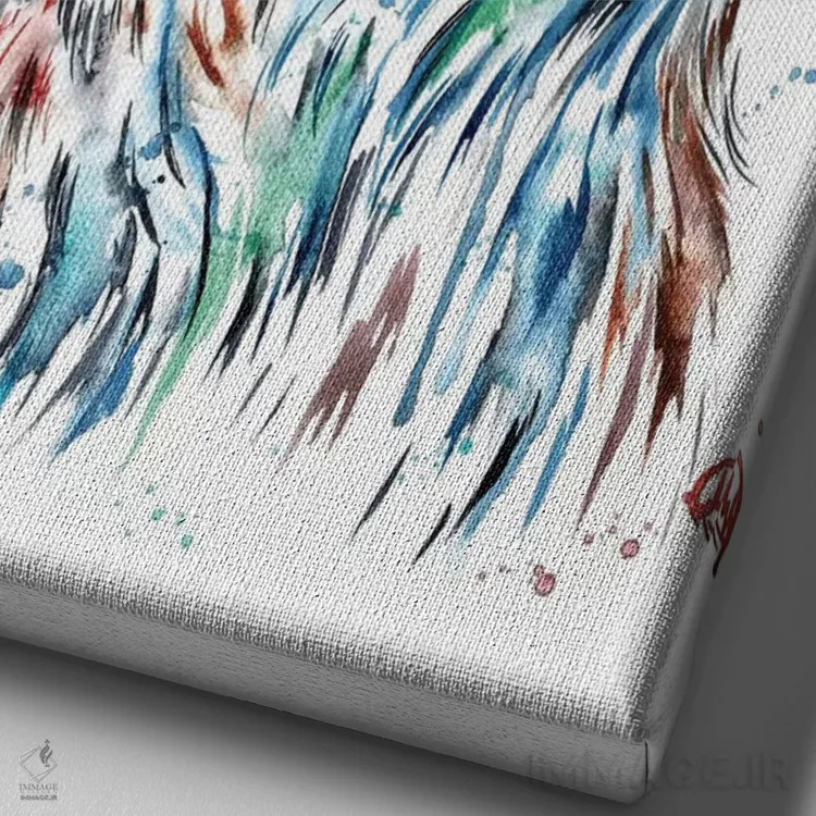 تابلو دکوراتیو لبخند تنبل اثر لیزا وایت هاوس - نمای نزدیک بافت بوم