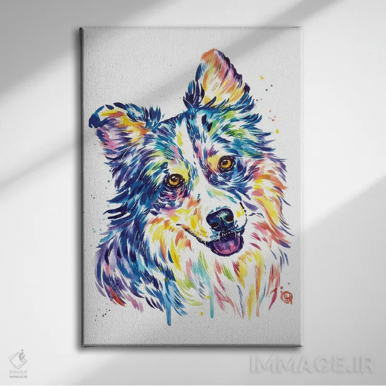 تابلو مدرن شپرد استرالیایی اثر لیزا وایت هاوس - نمای روبهرو روی دیوار