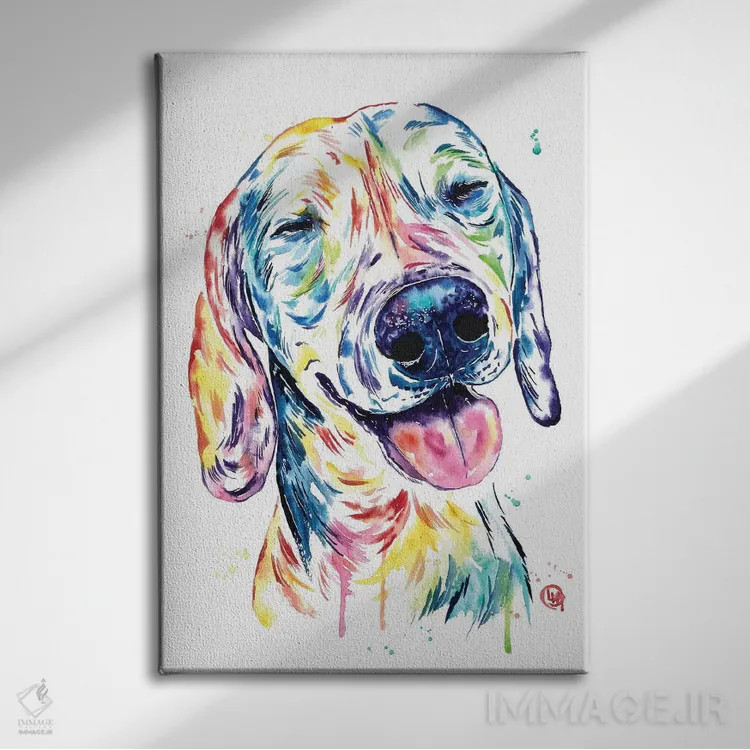 تابلو دکوراتیو سگ کوچکی با قلبی بزرگ اثر لیزا وایت هاوس - نمای روبهرو روی دیوار