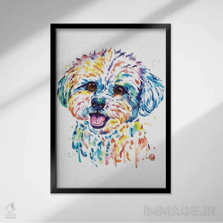 تابلو مدرن بیشون اثر لیزا وایت هاوس - نمای قابدار مشکی