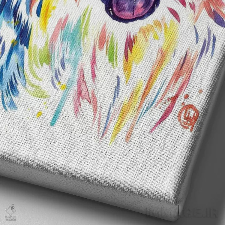 تابلو مدرن شپرد استرالیایی اثر لیزا وایت هاوس - نمای نزدیک بافت بوم