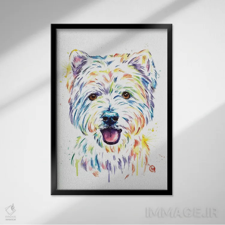 تابلو دکوراتیو وستی اثر لیزا وایت هاوس - نمای قابدار مشکی