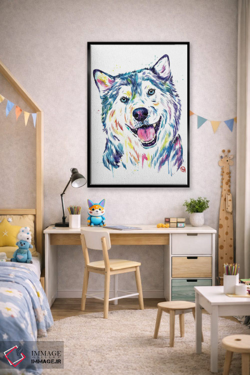 تابلو دکوراتیو هاسکی سیبری اثر لیزا وایت هاوس - D2B