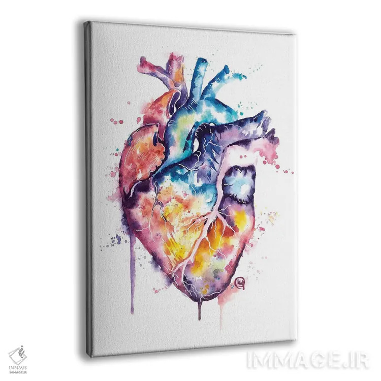 تابلو دکوراتیو قلب انسان اثر لیزا وایت هاوس - نمای پرسپکتیو محصول