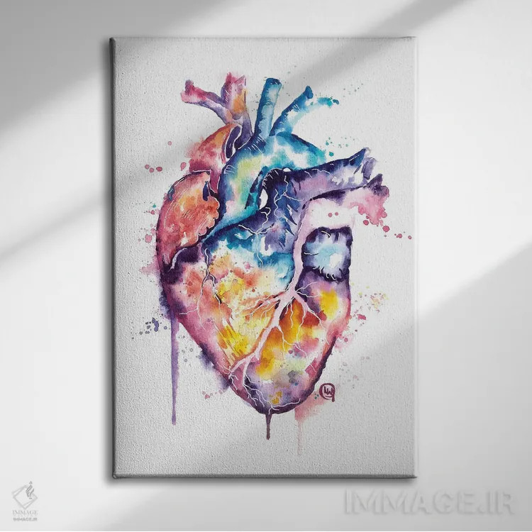 تابلو دکوراتیو قلب انسان اثر لیزا وایت هاوس - نمای روبهرو روی دیوار