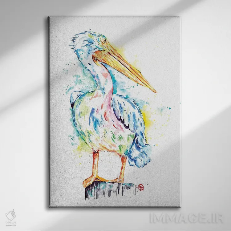 تابلو مدرن پلیکان اثر لیزا وایت هاوس - نمای روبهرو روی دیوار