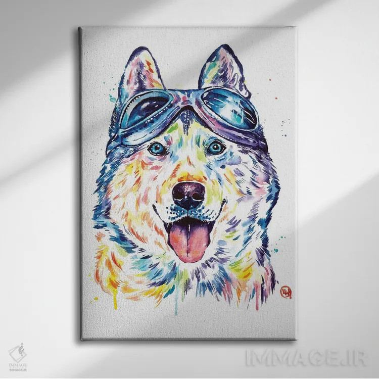 تابلو مدرن هاسکی های خلبان اثر لیزا وایت هاوس - نمای روبهرو روی دیوار