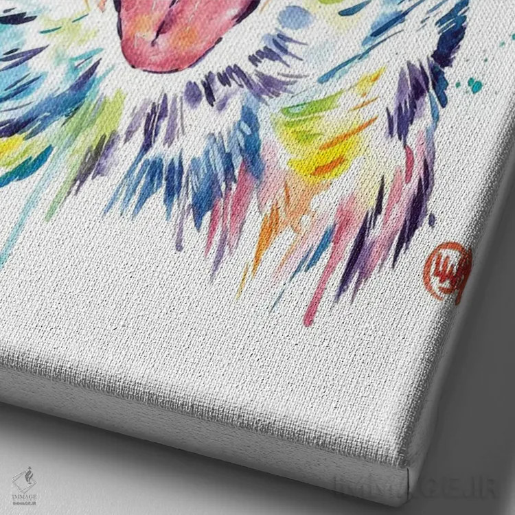 تابلو مدرن هاسکی های خلبان اثر لیزا وایت هاوس - نمای نزدیک بافت بوم