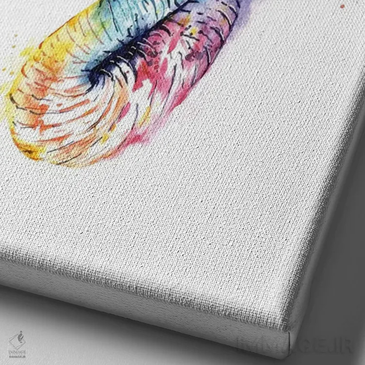 تابلو مدرن فیل مادر و بچه اثر لیزا وایت هاوس - نمای نزدیک بافت بوم