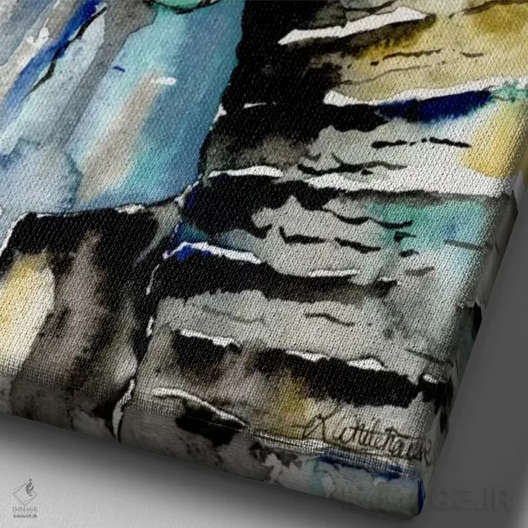 تابلو دکوراتیو فیل اثر لیزا وایت هاوس - نمای نزدیک بافت بوم