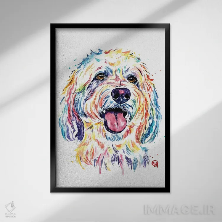 تابلو مدرن گلدندودل اثر لیزا وایت هاوس - نمای قابدار مشکی