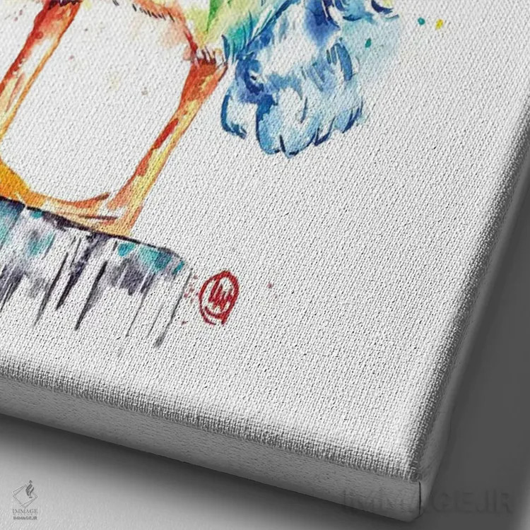 تابلو مدرن پلیکان اثر لیزا وایت هاوس - نمای نزدیک بافت بوم