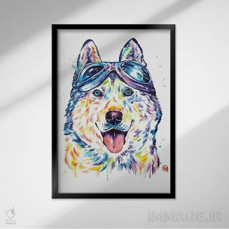 تابلو مدرن هاسکی های خلبان اثر لیزا وایت هاوس - نمای قابدار مشکی